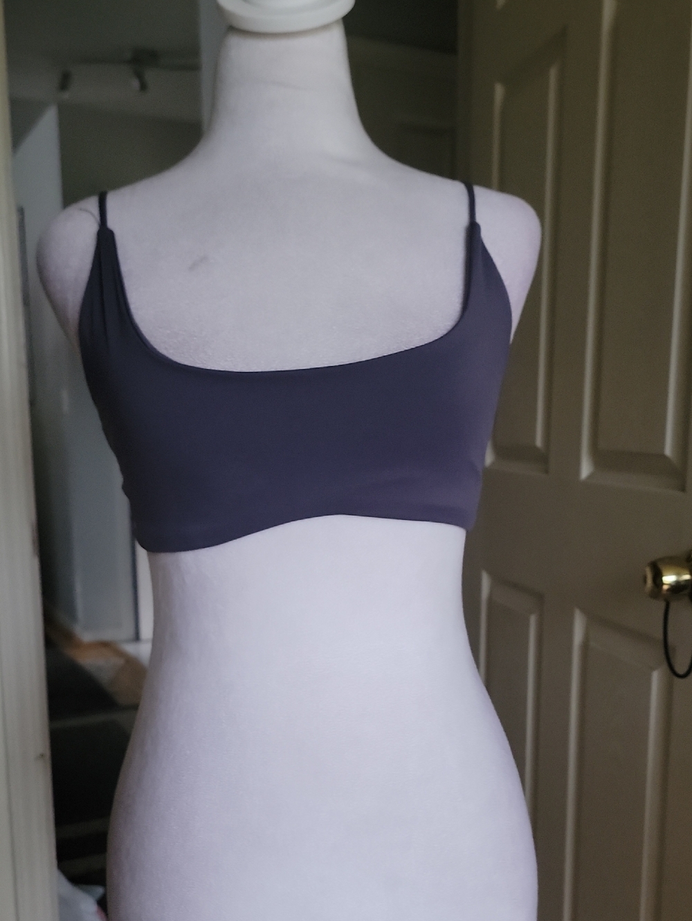 Danysu Minimalist Scoop Neck Bralette in Charcoal